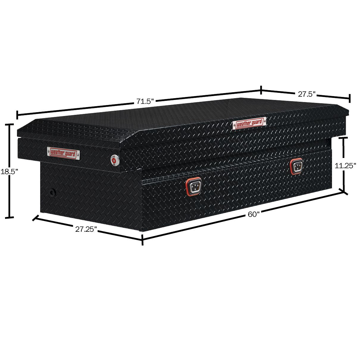 Weather Guard 72" Crossover Toolbox Gloss Black Aluminum Extra Wide Model (117-5-03)