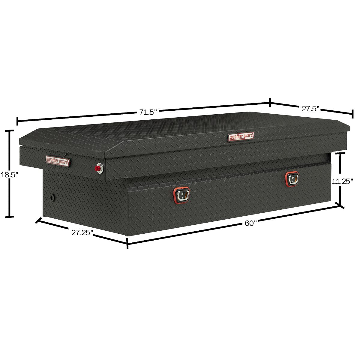 Weather Guard Crossover Toolbox Textured Matte Black Aluminum Extra Wide Model (117-52-03)