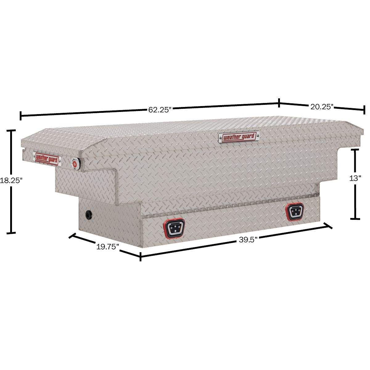 Weather Guard 62" Crossover Toolbox Bright Aluminum Low Profile Compact Model (131-0-03)