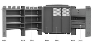Holman Telecom Van Package 60" H Shelves Ram ProMaster 136" WB Low/High Roof Model (44PMS)