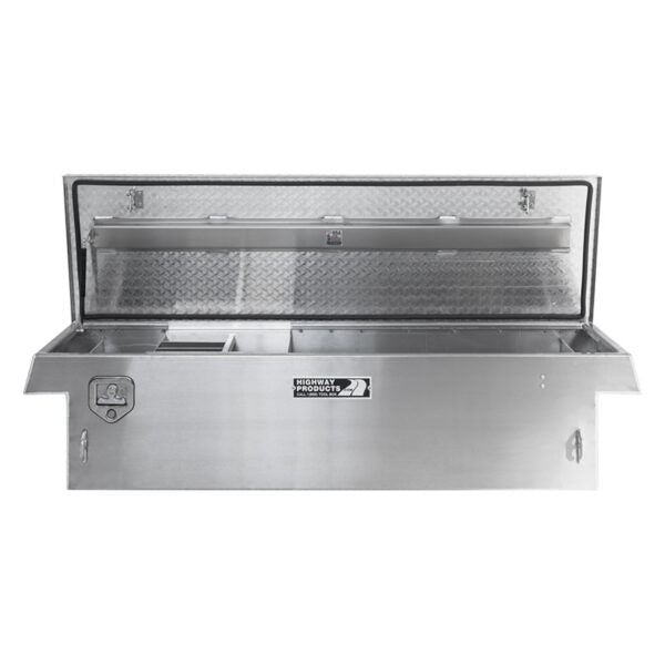 Highway Products 70 X 16 X 20 Crossover Tool Box With Smooth Aluminum Base Diamond Plate Lid (3213-003)