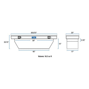 UWS 69" Crossover Truck Toolbox Deep Angled Bright Aluminum (TBSD-69-A)