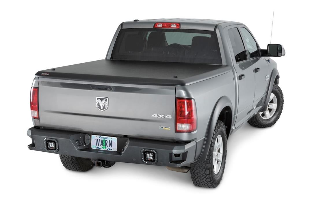 Warn Rear Bumper Ascent Angled Design Direct-Fit Mounting Hardware Included Textured Black Steel(96440)