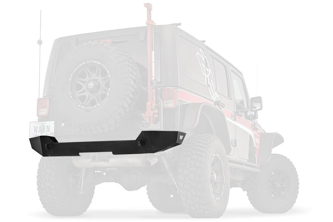 Warn Bumper Elite Series One Piece Design Direct-Fit  Powder Coated Black Steel With Tire Carrier Mount (89525)