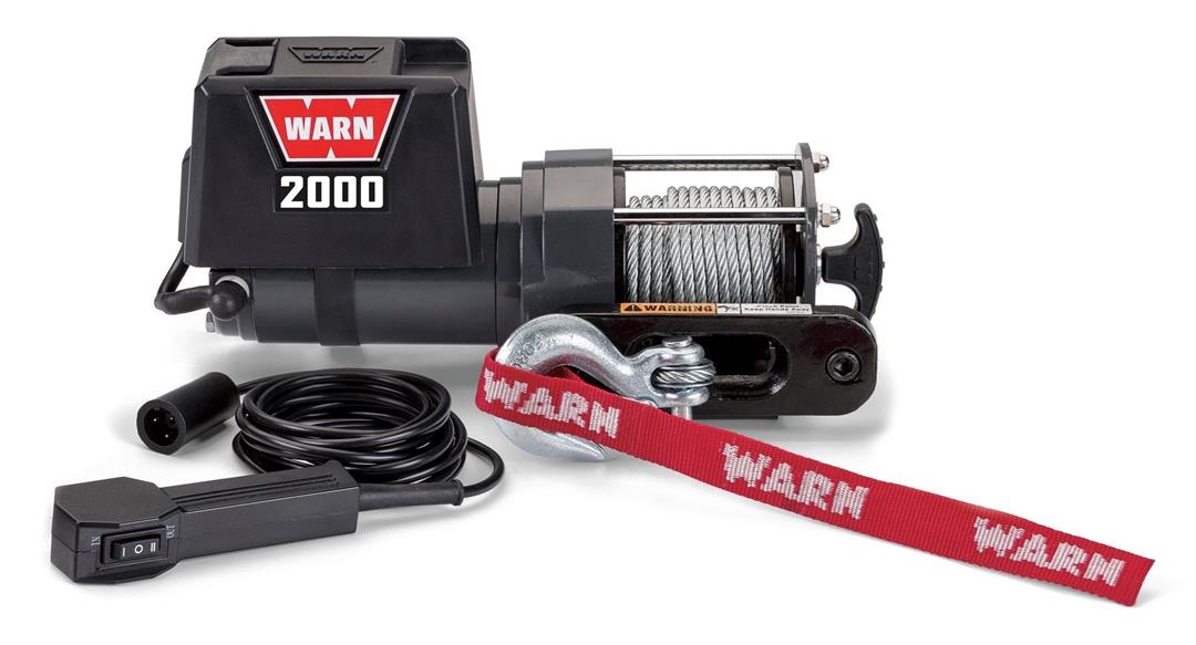 Warn Winch; 2000 DC Series 12 Volt Electric 2000 Pound Line Pull 35 Foot Wire Rope (92000)