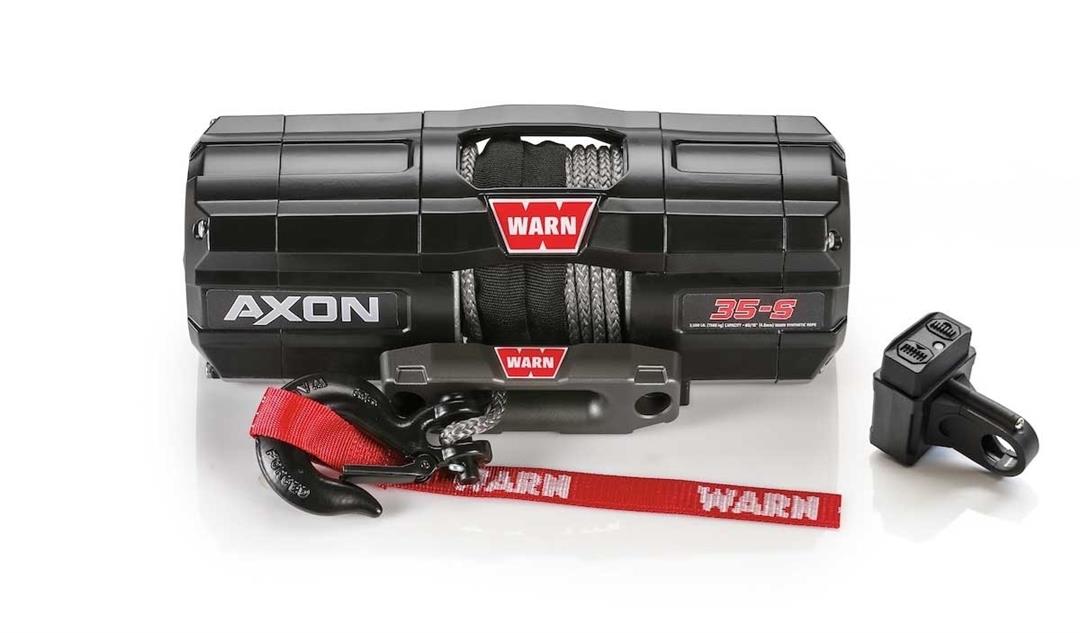 Warn Winch; AXON 12 Volt; 3500 Pound Line Pull 50 Foot x 3/16 Inch Spydura Synthetic Rope (101130)