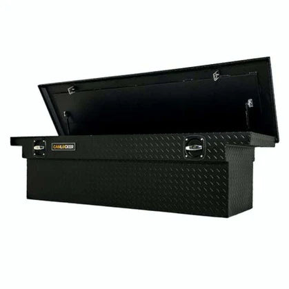 CamLocker King Size Crossover Tool Box 71 Inch Low Profile Gloss Black Aluminum With Rail (KS71LPRLGB)