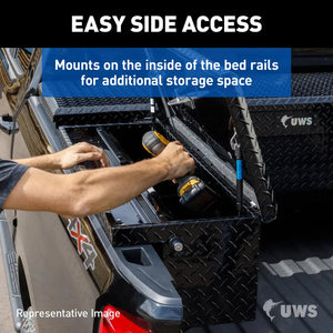 UWS Gloss Black Aluminum 72" Truck Side Tool Box with Space-Saving Legs (EC30142-MK2)
