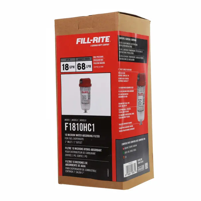 Fill-Rite 1" Clear Bowl Fuel Filter Kit For 8-18 GPM Pumps (F1810HC1)