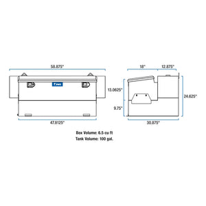 UWS 100 Gallon Transfer Tank Tool Box Combo White Steel (ST-100HH-CB-W)