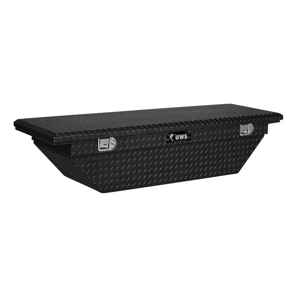 UWS 60" Angled Crossover Truck Toolbox Low Profile Gloss Black Aluminum (TBS-60-A-LP-BLK)