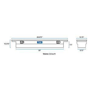 UWS 69" Crossover Truck Toolbox Low Profile Slim-Line Bright Aluminum (TBS-69-SL-LP)