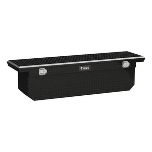 UWS 72" Crossover Truck Toolbox Low Profile Deep Angled Gloss Black Aluminum (TBSD-72-A-LP-B)
