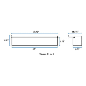 UWS Bright Aluminum 36" Truck Side Tool Box with Low Profile (TBSM-36-LP)