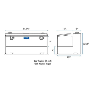 UWS 45 Gallon Combo Bright Aluminum Transfer Tank (TT-45-COMBO)