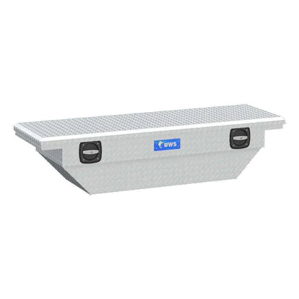 UWS 63" Crossover Truck Tool Box Low Profile Secure Lock Angled Bright Aluminum  (SL-63-A-LP)