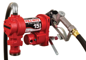 Fill-Rite 12V DC 15 GPM Fuel Transfer Pump with Nozzle (FR1210H)