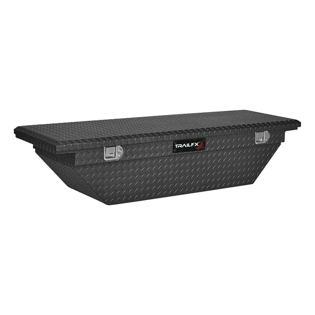 TrailFX Crossover Angled Tool Box Matte Black Aluminum Full Size Deep Single Lid (120633)