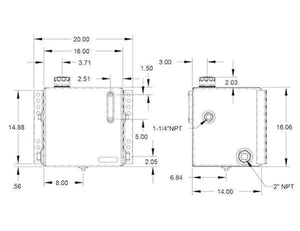 Buyers Products 15 Gallon Side Mount Steel Hydraulic Reservoir With 10 Micron Filter (SMR15SF10)