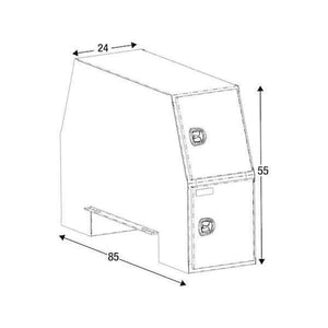 Buyers Products 55x24x85 Backpack Box - 9.1 Inch Offset Floor (BP855524B)