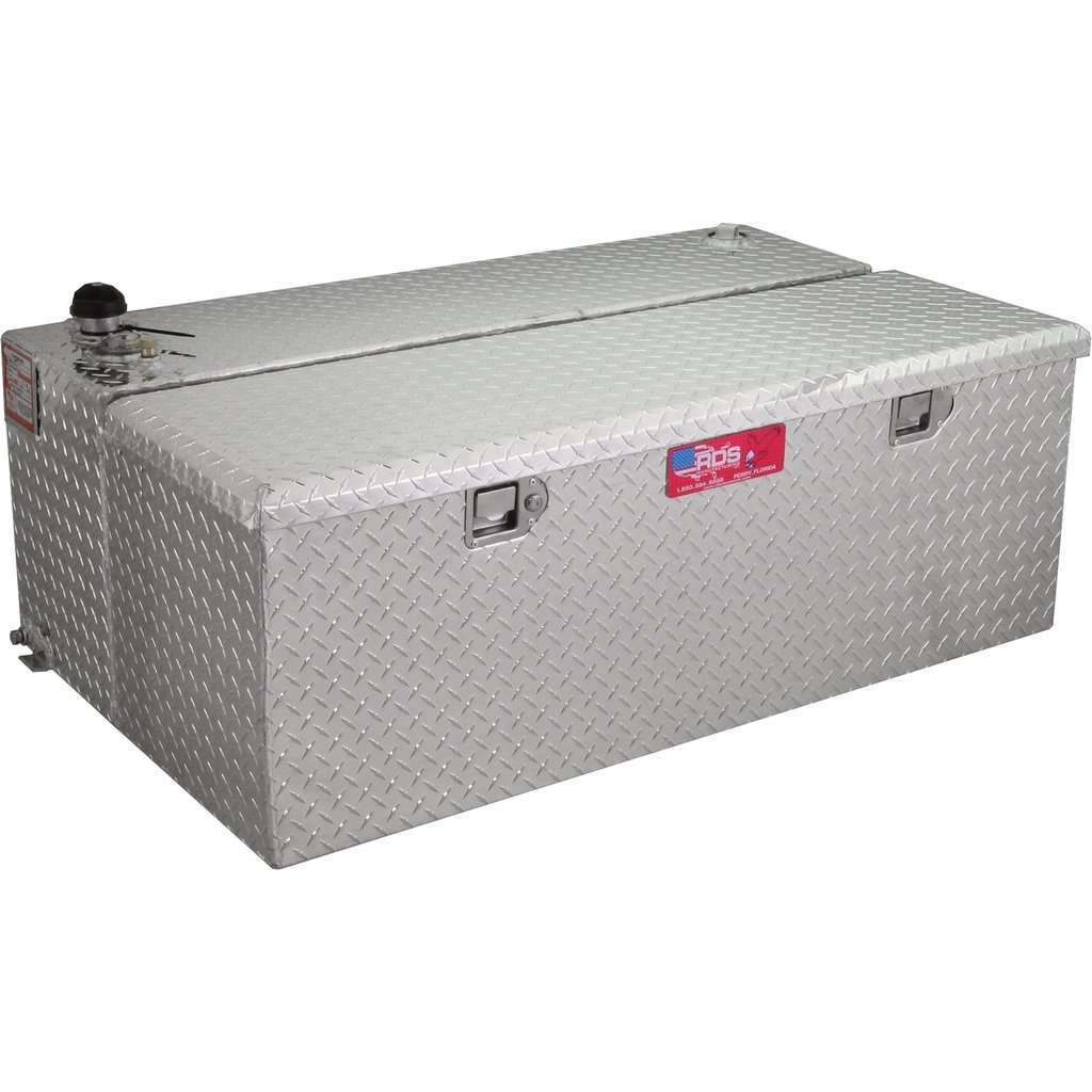 RDS 50 Gallon Transfer Tank & Toolbox Combo Bright Aluminum